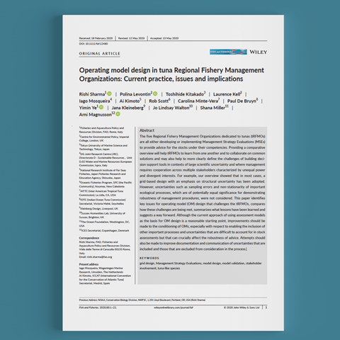 Operating model design in tuna Regional Fishery Management Organizations